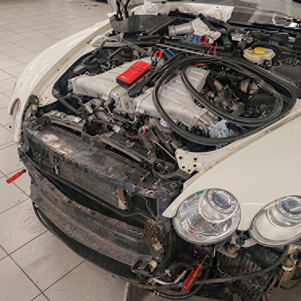 Motore Audi RS in fase di revisione